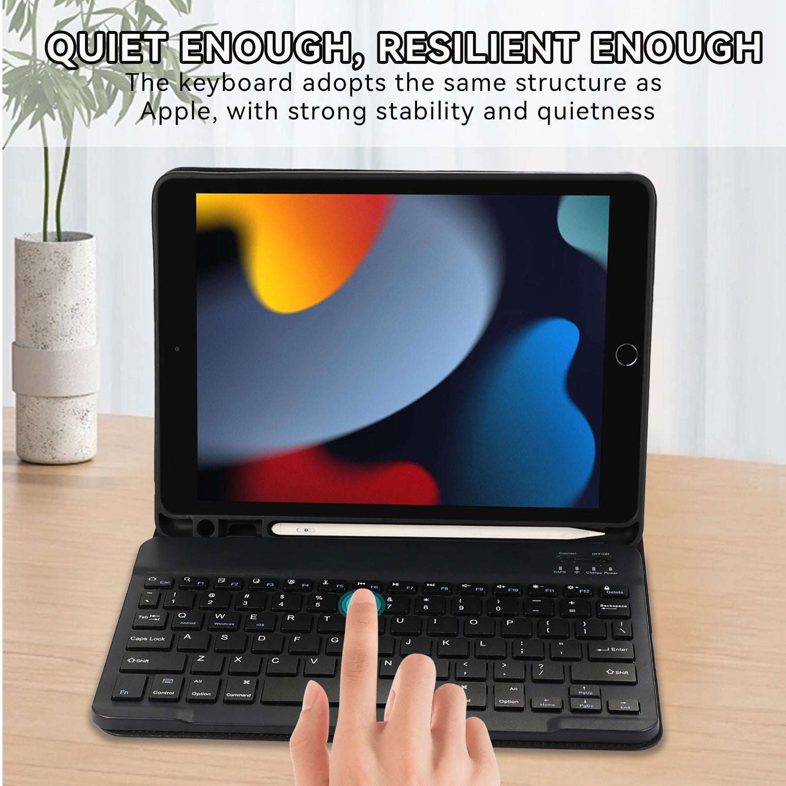 For iPad 10.2 (2021) / (2020) / (2019) Leather Bluetooth Keyboard Case Stand with Pen Holder For iPad 10.2 (2021) / (2020) / (2019) Leather Bluetooth Keyboard Case Stand with Pen Holder